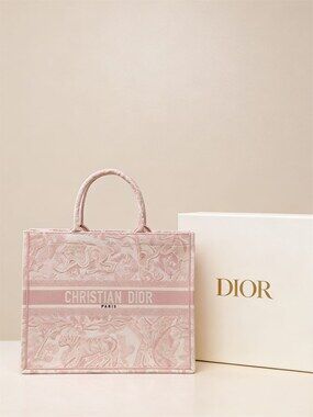 Large Dior Book Tote Bag Pink